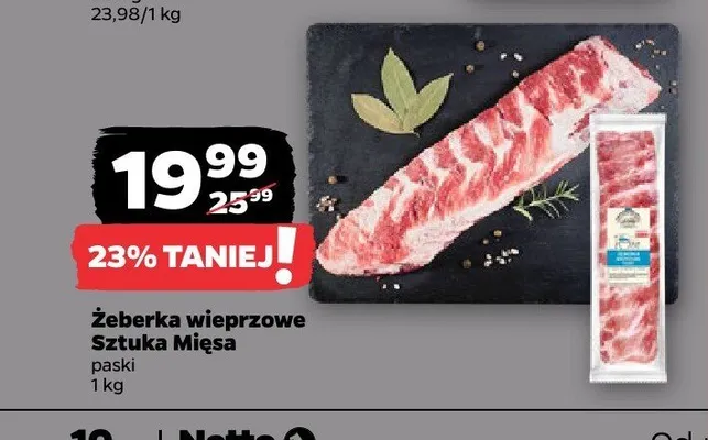 Żeberka wieprzowe Sztuka Mięsa paski promocja w Netto