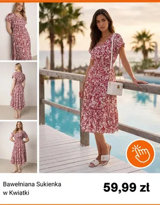 Bawełniana sukienka w kwiatki Born2be promocja w Born2be