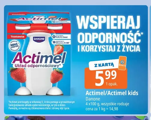 Actimel Kids Danone 4-pak promocja w Leclerc