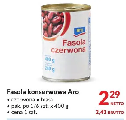 Fasola konserwowa Aro czerwona, biała promocja w Makro
