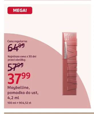 Pomadka do ust Maybelline promocja w Rossmann