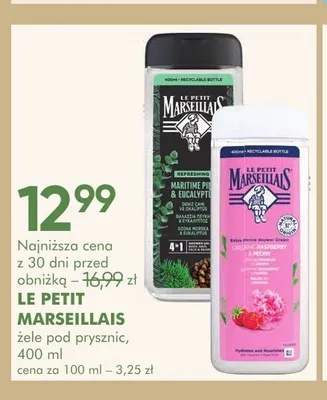 Żel pod prysznic Bio malina i piwonia Le Petit Marseillais promocja w Super-Pharm