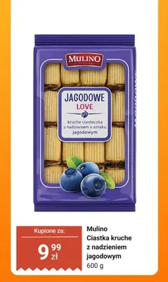 Ciastka kruche z nadzieniem jagodowym Mulino Jagodowe Love promocja w Dino