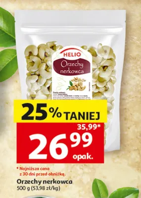 Orzechy nerkowca Helio promocja w Auchan