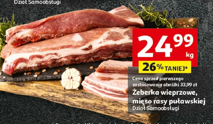 Żeberka wieprzowe z mięsa rasy puławskiej promocja w Auchan