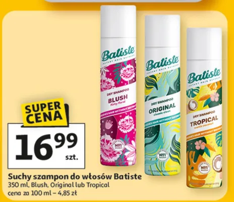 Suchy szampon do włosów Batiste Blush, Original lub Tropical promocja w Auchan