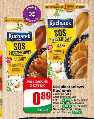Sos pieczeniowy jasny Kucharek promocja w Dino