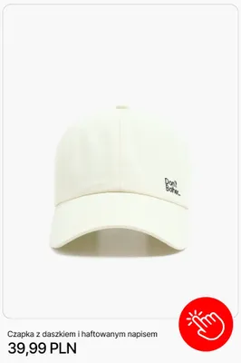 Czapka z daszkiem i haftowanym napisem Cropp promocja w Cropp