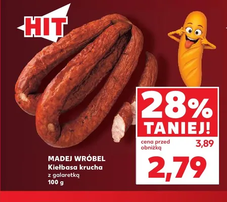 Kiełbasa krucha z galaretką Madej Wróbel promocja w Kaufland