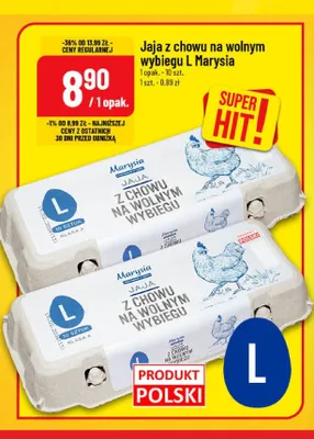 Jaja z chowu na wolnym wybiegu L Marysia promocja w POLOmarket