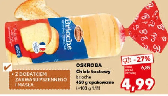 Chleb tostowy brioche 450g opakowanie promocja w Kaufland