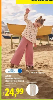 Spodnie dziecięce z bawełny muslinowej promocja w Lidl