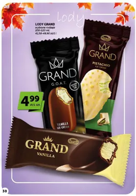 Lody Grand Pistachio Koral promocja w ABC