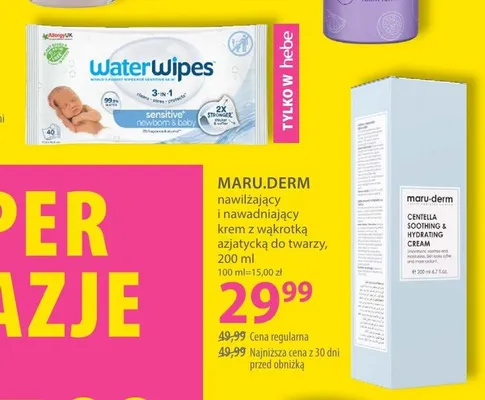 Chusteczki nawilżane dla noworodków i niemowląt Waterwipes promocja w Hebe