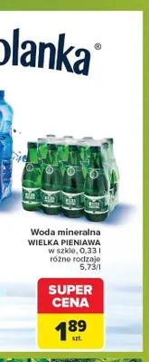 Woda mineralna Staropolanka Wielka Pieniawa 0,33 l promocja w Carrefour