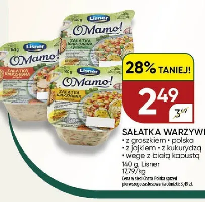 Sałatka warzywna Lisner z kukurydzą promocja w Chata Polska
