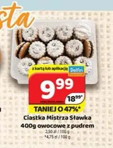 Ciastka Mistrza Sławka owocowe z pudrem promocja w Delfin