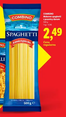 Makaron spaghetti z pszenicy durum Combino promocja w Lidl