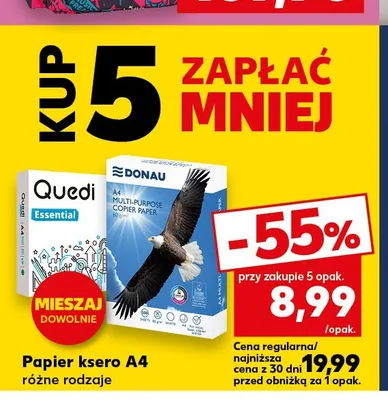Papier ksero A4 Quedi promocja w Kaufland