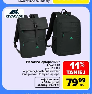 Plecak na laptopa 15,6" 15 l Rivacase promocja w Carrefour
