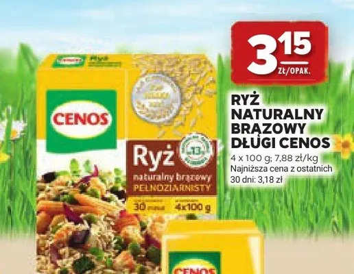 Ryż naturalny brązowy długi Cenos pełnoziarnisty promocja w Stokrotka
