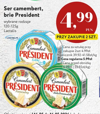 Ser Brie President 120-125g promocja w Market Point