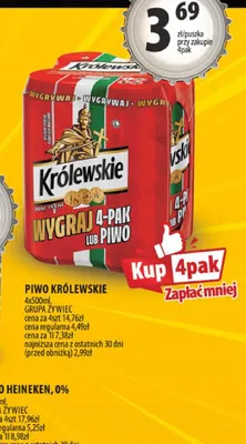 Piwo Królewskie 4-pak promocja w Arhelan