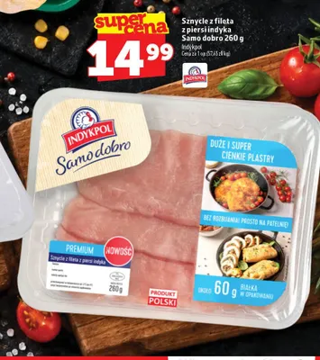 Sznycle z fileta z piersi indyka Samo dobro Indykpol promocja w TOPAZ