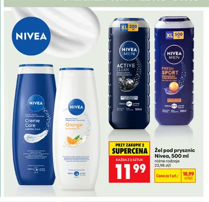 Żel pod prysznic Nivea Orange & Avocado Oil promocja w Biedronka