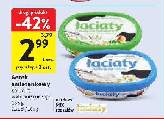 Serek śmietankowy Łaciate promocja w Intermarche