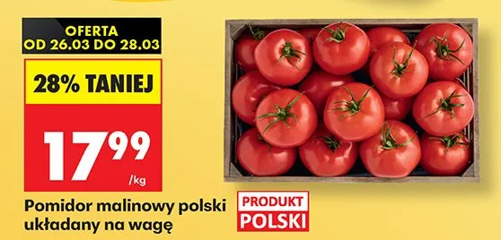 Pomidor malinowy polski układany na wagę promocja w Biedronka