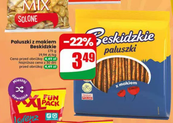Paluszki z makiem Beskidzkie promocja w Dino
