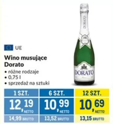 Wino musujące Dorato różne rodzaje promocja w Makro