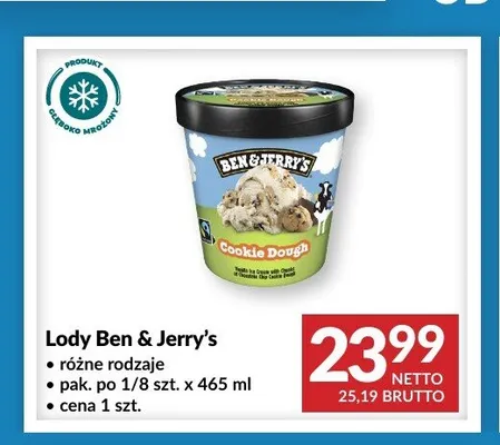 Lody Ben & Jerry's Cookie Dough promocja w Makro