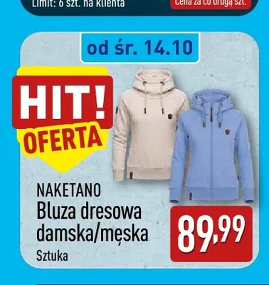 Bluza dresowa damska Naketano promocja w Aldi