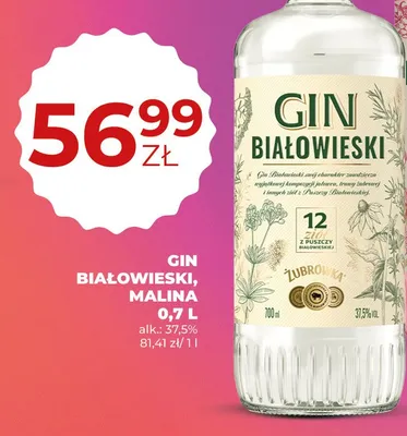 Gin Białowieski Żubrówka promocja w Duży Ben