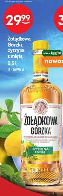 Wódka smakowa Żołądkowa Gorzka cytryna z miętą promocja w Żabka