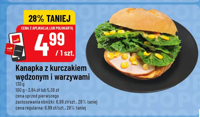 Kanapka z kurczakiem wędzonym i warzywami promocja w POLOmarket
