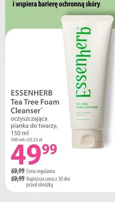 Oczyszczająca pianka do twarzy Tea Tree Foam Cleanser Essenherb promocja w Hebe