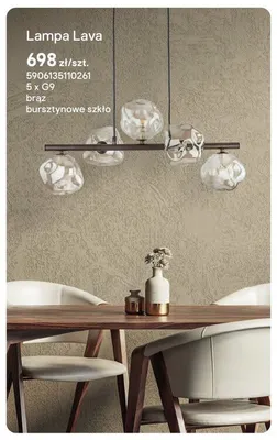 Lampa Lava 5 x G9 brąz bursztynowe szkło promocja w Castorama