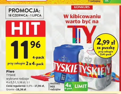 Piwo Tyskie Gronie 4-pak promocja w Intermarche