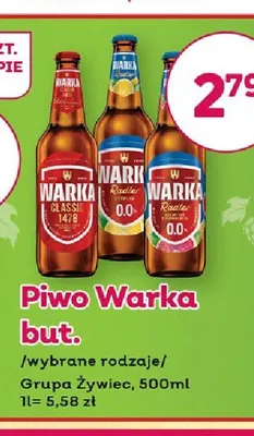 Piwo bezalkoholowe Warka Radler 0,0% butelka promocja w Bliski