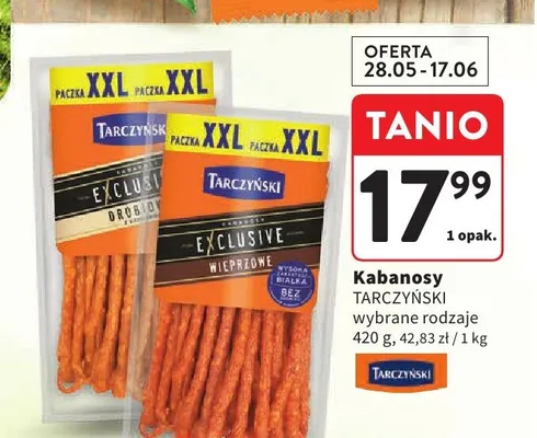 Kabanosy Exclusive drobiowe Tarczyński promocja w Intermarche
