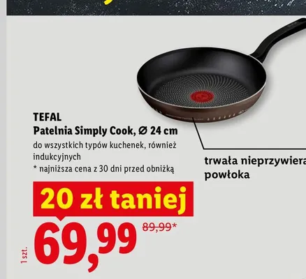 Patelnia Simply Cook Tefal Ø 24 cm promocja w Lidl