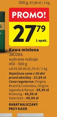 Kawa mielona Jacobs promocja w Intermarche