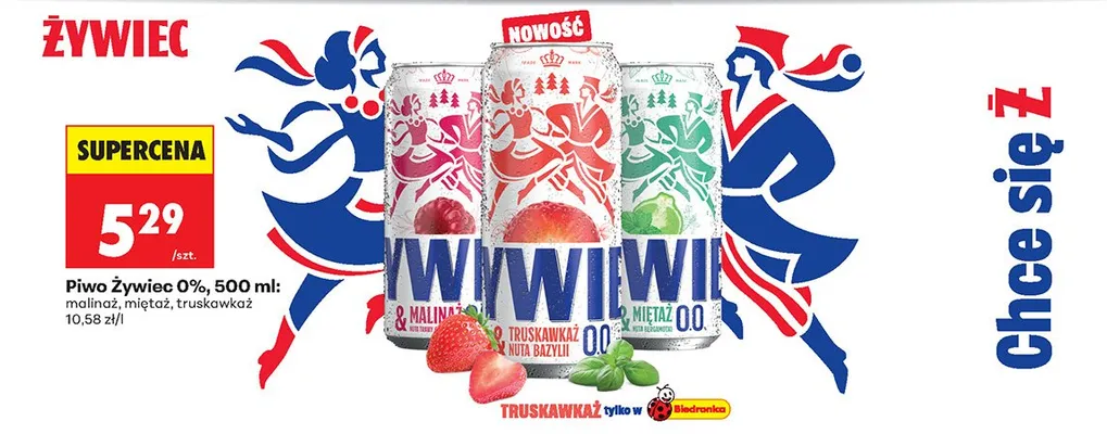 Piwo bezalkoholowe Żywiec 0% Truskawkaż promocja w Biedronka