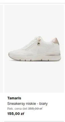Sneakersy niskie Tamaris biały promocja w Lounge by Zalando