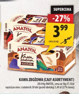 Kawa zbożowa Anatol promocja w Arhelan