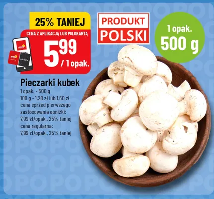 Pieczarki kubek polskie promocja w POLOmarket