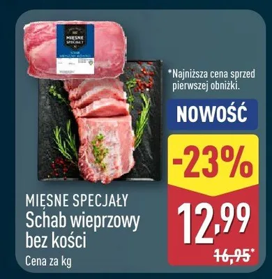 Schab wieprzowy bez kości promocja w Aldi